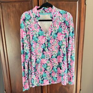 Lilly Pulitzer Pink and Blue Floral Blouse
